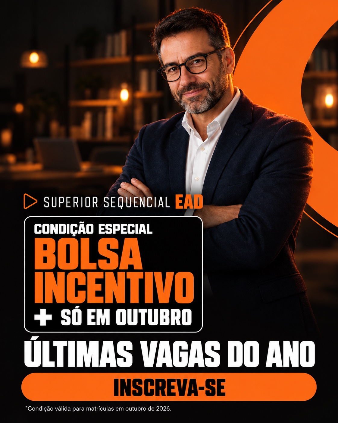 Superior Sequencial EAD da Unicorp — Bolsa Incentivo: condição especial só em outubro. Últimas vagas do ano. Inscreva-se.
